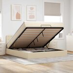 VidaXL Cadre de lit ottoman avec matelas crème 160x200 cm tissu