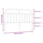 vidaXL Tête de lit métal blanc 135 cm