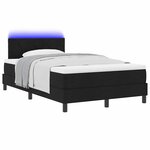 vidaXL Lit à ressorts avec matelas Noir 120 x 190 cm tissu