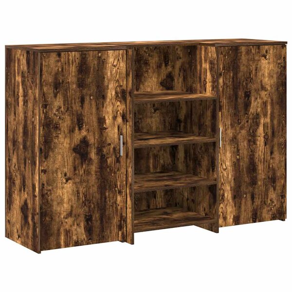 vidaXL Bureau de réception chêne fumé 155x50x103 5cm bois d'ingénierie