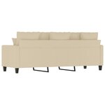 vidaXL Canapé à 3 places Crème 180 cm Tissu