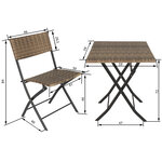 Tectake Salon de jardin TREVI 2 personnes - marron naturel