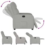 vidaXL Fauteuil inclinable électrique gris nuage tissu