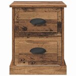 vidaXL Cabinet de chevet avec tiroir Bois ancien 39 x 39 x 47.5 cm