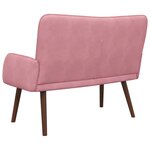 vidaXL Sofa 2 places Rose 115 x 61 x 87 cm Velours