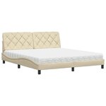 vidaXL Lit avec matelas crème 180x200 cm tissu