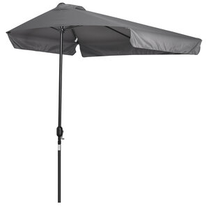 Demi parasol - parasol de balcon 5 entretoises métal dim. 2 3L x 1 3l x 2 49H m polyester haute densité gris