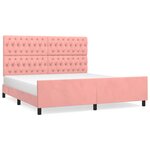 vidaXL Cadre de lit avec tête de lit Rose 180x200 cm Velours