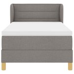 vidaXL Lit à Ressorts avec Matelas Crème 90x200 cm Tissu Taupe