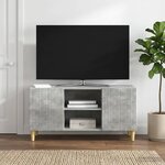 vidaXL Meuble TV Gris béton 102 x 34 5 x 50 cm Bois d'ingénierie