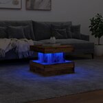 vidaXL Table basse avec lumières LED vieux bois 50x50x40 cm