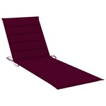 vidaXL Chaise longue double et coussins bordeaux Bois de pin imprégné