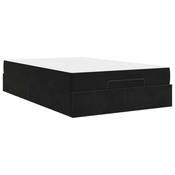 vidaXL Cadre de lit avec matelas avec matelas 2 Pièces Noir Velours
