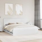 vidaXL Cadre de lit avec tiroir Blanc 180 x 200 cm Bois Ingénierie