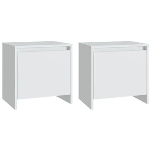vidaXL Tables de chevet 2 Pièces blanc 45x34x44 5 cm bois d'ingénierie