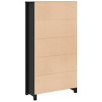 vidaXL Buffet haut Noir 80x35x154 cm Bois massif de pin