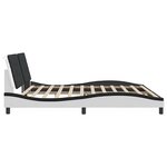 vidaXL Cadre de lit sans matelas Zadar blanc et noir 200x200 cm similicuir