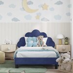 vidaXL Cadre de lit pour enfants avec tête de lit Bleu police Velours