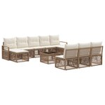 vidaXL Ensemble de canapé de jardin 11 Pièces Beige polyrotin