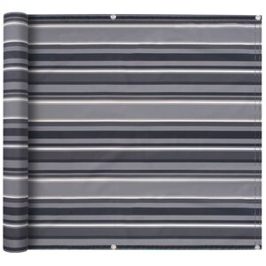 Vidaxl paravent de balcon tissu oxford 90 x 400 cm bande gris