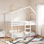 vidaXL Lit superposé sans matelas blanc 90x200 cm bois de pin massif