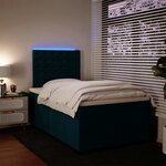 vidaXL Sommier à lattes de lit et matelas bleu 120x200 cm velours