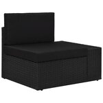 vidaXL Salon de jardin 9 Pièces avec coussins Noir Résine tressée