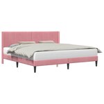 vidaXL Cadre de lit avec tête de lit Rose 180 x 200 cm Velours