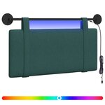 vidaXL Tête de lit suspendue Avec lumière LED Vert foncé Tissu