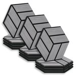 12 Panneaux muraux 30x26 hexagone gris bois