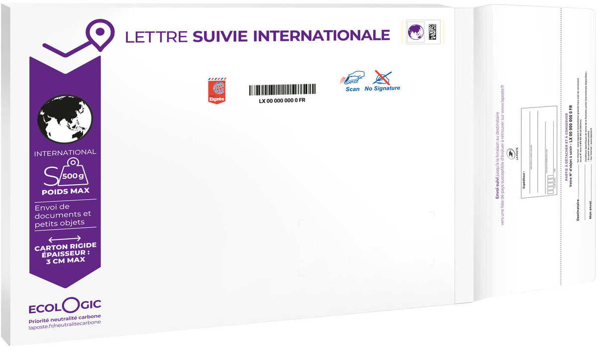 PrêtàPoster Lettre suivie internationale S Pochette cartonnée