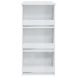 vidaXL Table de bar étagère de rangement Blanc brillant 102x50x103 5cm