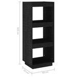 vidaXL Bibliothèque/Séparateur de pièce noir 40x35x103 cm pin massif