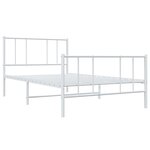 vidaXL Cadre de lit métal sans matelas et pied de lit blanc 107x203 cm