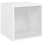 vidaXL Meubles TV 2 Pièces Blanc 37x35x37 cm Bois d’ingénierie