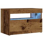 VidaXL Table de chevet avec lumières LED vieux bois bois d'ingénierie