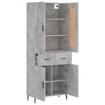 vidaXL Buffet haut Gris béton 69 5x34x180 cm Bois d'ingénierie