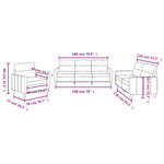 vidaXL Ensemble de canapés 3 Pièces avec coussins Marron Tissu