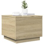vidaXL Table basse avec lumières LED chêne sonoma 50x50x40 cm