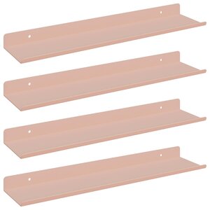 vidaXL Étagère flottante 4 Pièces Rose 40 x 8 5 x 2 5 cm Acier