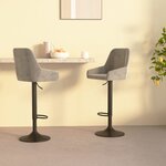 vidaXL Tabourets de bar lot de 2 gris clair velours