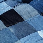 vidaXL Coussins de canapé palette 2 Pièces Bleu Patchwork en denim