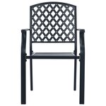 vidaXL Chaises empilables d'extérieur lot de 2 acier anthracite