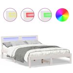 vidaXL Cadre de lit Blanc 135 x 190 cm Bois massif en pin