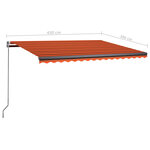 vidaXL Auvent automatique capteur de vent/LED 450x300 cm Orange marron