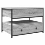 vidaXL Table basse sonoma gris 70x50x50 cm bois d'ingénierie et métal