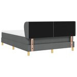 vidaXL Lit à ressorts avec matelas Gris foncé 140 x 190 cm tissu