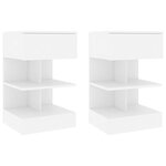 vidaXL Tables de chevet 2 Pièces Blanc 40x35x65 cm Bois d’ingénierie