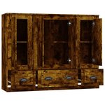 vidaXL Buffets 3 Pièces chêne fumé bois d'ingénierie