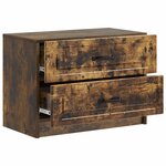 vidaXL Cabinet de chevet avec tiroir Chêne fumé 62 x 34 5 x 44 5 cm